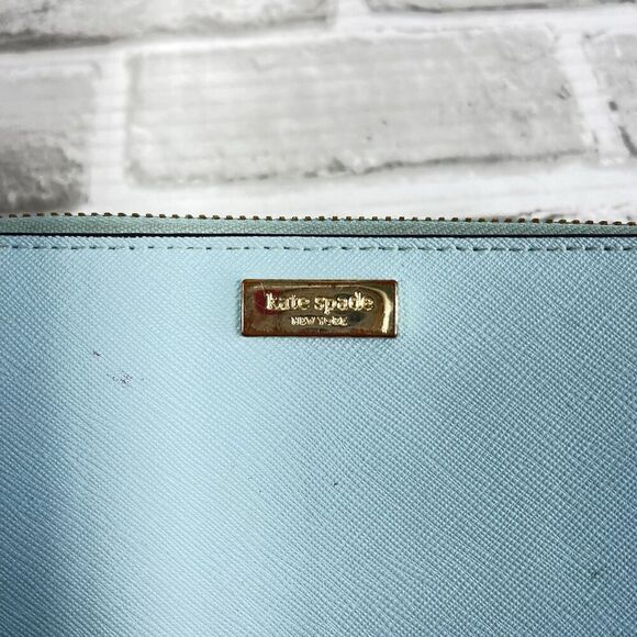 Kate Spade Laurel Way Neda Light Blue Saffiano Leather Large Wallet - Picture 8 of 15